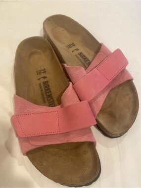 Birkenstock Candy Pink Oita Suede Slide Sandals